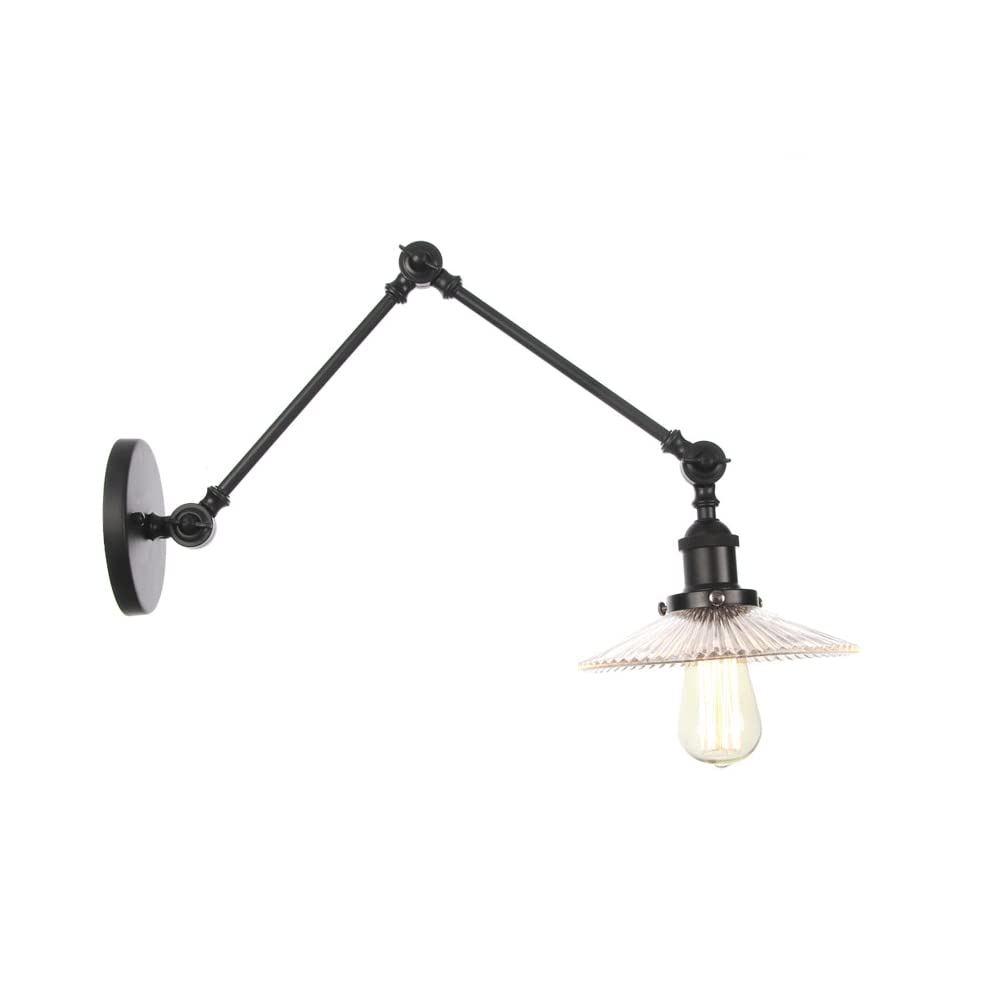 FYZDLAOR Hardwired Industrial Wall Sconce,Antique Vintage Wall Sconces,Lighting Industrial Vintage Style 1 Light Wall Sconces Adjustable Swing Arm Wall Sconce（E27）