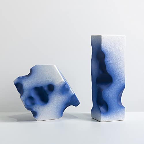 Vase en céramique bleu idéal sur un meuble TV ou un buffet - 4