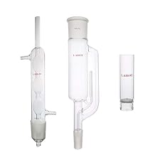 Laboy Glass Soxhlet Extraction Apparatus Set 45/50 with Soxhlet Extraction Tube,Allihn Condenser & Extraction Thimble Apparatus Set Essential Oil Extractor Organic Chemistry Lab Glassware