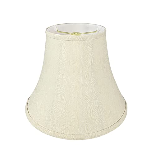 Image of Aspen Creative 30167 Transitionall Bell Shape Spider Construction Lamp Shade in Beige with Leaf Pattern, 12 inch wide (6 inch x 12 inch x 9-1 /2 inch)