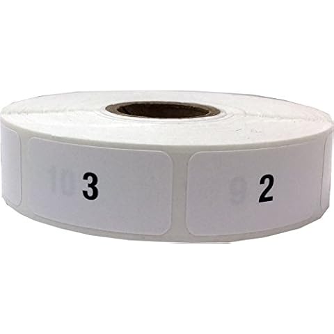 1 - 1,000 Consecutive Number Labels 19.1 x 38.1 mm 0.75 x 1.5 Inch Wide 1000 Count Cover