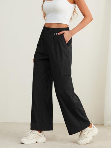 Feiersi Women Wide Leg Cargo Pants High Waisted Casual Baggy Streetwear Women Cargo Pants Trousers3