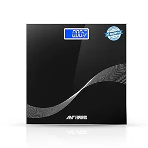 Ant Esports Flora Wave Digital Weighing Scale, Highly Accurate Digital Bathroom Body Scale, Precisely Measures Weight up to 180Kg - Black