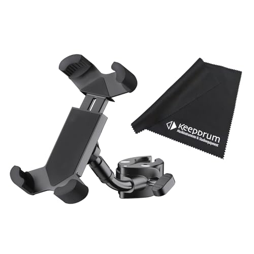 K-M 19755 Support pour Smartphone avec Pince pour Tubes et trépieds + Chiffon Microfibre Keepdrum