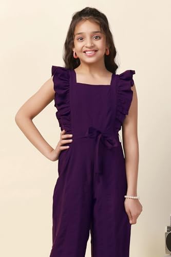 Image of Fashion Dream Girl's Cotton Blend Ankle Length|Jump Suit Set for Girls