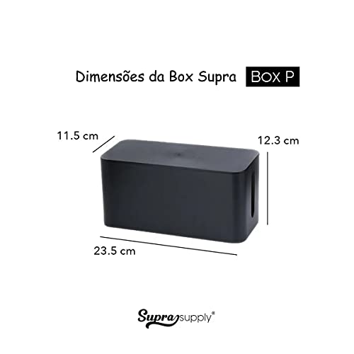 Caixa P/Proteger E Organizar Tomadas Fios Cabos 23cm Preto