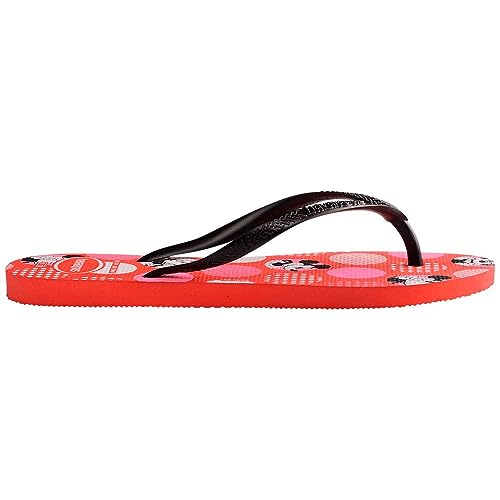 Chinelo Slim Disney, Havaianas, Meninas, Vermelho Crush/Preto, 27/28