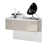 bett hochglanz grau Design: Der Korpus des Beistelltischs in Weiß matt und die Blenden in Sandgrau Hochglanz sorgen für ein modernes, wohnliches Ambiente. Oder wählen Sie aus vielen, weiteren Farbkombinationen das passende Design.
