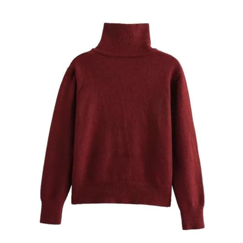 Women's Vintage Turtleneck Long Sleeve Single Breasted Regular Fit Cozy Solid Knit Cardigan Sweater3