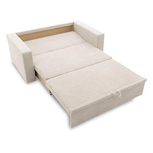 Sofa Aikido I 150x85 - mit schlaffunktion - Farben zur Auswahl - modernen Sofa - mit Bettkasten - Moderner Cordstoff - Stoff POSO (POSO 022)