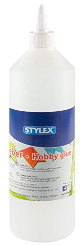 Stylex 23344 - Bastelkleber, 500 g transparenter Flüssigklebstoff, lösungsmittelfrei, auf Wasserbasis, für Bastelarbeiten