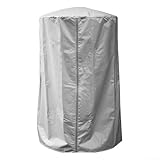 Cubierta pesada de Oxford para calentador de patio de pirámide de gas resistente al viento, tela protectora para jardín, cuerda telescópica hermética con uso al aire libre (gris)