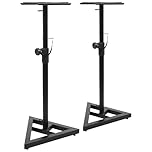 BoomTone DJ MS2 - Pieds d’Enceintes de Monitoring réglables en Acier, avec découplage antivibrations, goupille de sécurité et embase Stable. Parfaits pour Le Studio, Le Home Cinema ou l’écoute Hi-FI.