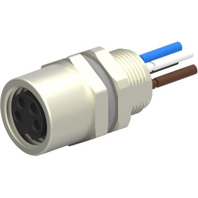 T4073014041-001, Circular Metric Connector M8.FMLE.PNLFRONT.4POS.STR Wire