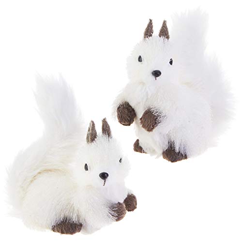 RAZ Imports White Winter Woodland Squirrel Ornaments - Set of 2 Assorted