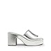 DREAM PAIRS High Chunky Platform Heels for Women Fashion Comfort Slip on Square Open Toe Block Heel Sandals,Size 8,Silver-Pu,SDHS2410W