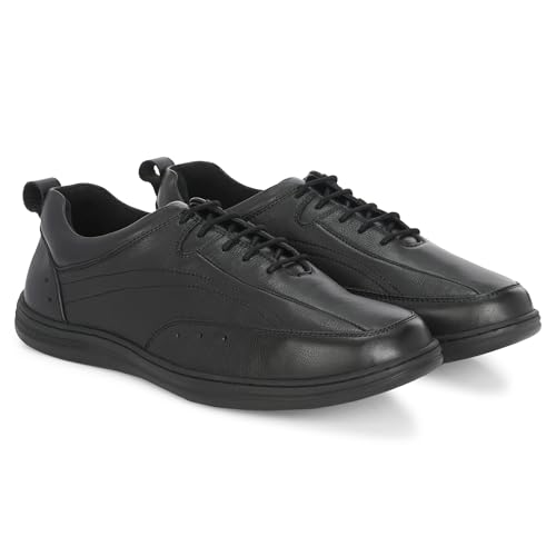 Image of Blue Leather by Centrino Genuine Leather Men's Formal Shoes | Cushioned Insole | Stylish Lace-Up | Durable & Leather Crafted | Uniform Dress Shoes | Perfect for Office Wear & Formal Dress (3986)