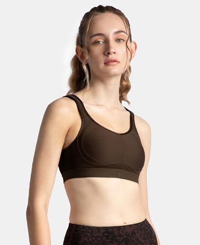 Image of Jockey MI11 Women Wirefree Non Padded Microfiber Elastane Stretch Full Coverage Active Sports Bra with StayDry Treatment