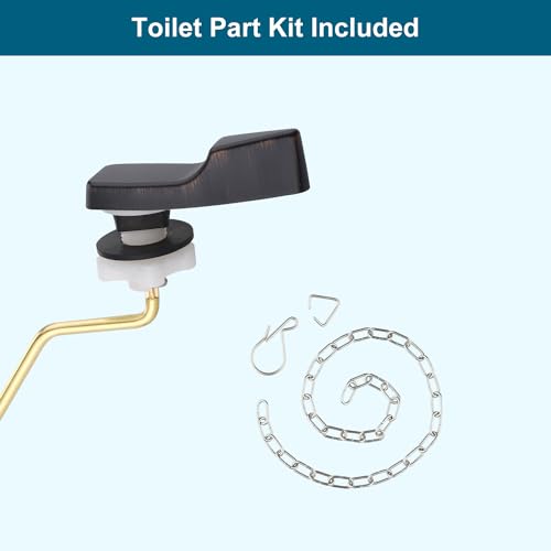 Image of Universal Side Mount Metal Toilet Handle Replacement Kit, Oil Rubbed Bronze | Compatible with American Standard /Mansfield /Gerber /TOTO /Kohler Toilet, Toilet Tank Flusher Lever with Flapper Chain
