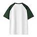 Men Casual T-Shirts Fashion Sport Contrast Raglan Short Sleeve Round-Neck Plus Size Loose Comfy Shirts Blouse Tops Green Large