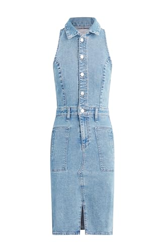 Image of Hudson Women's Sleeveless Collared Halter Utility Dress with Pockets