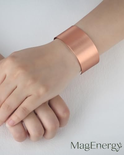 MagEnergy Copper Bracelets for Women, 100% Pure Handmade Copper Cuff Bracelets, Uncoated Solid Raw Bangles Bracelet, Adjustable3