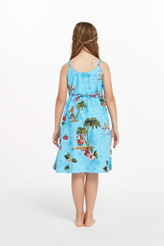 Girl Elastic Strap Dress Christmas Dress Santa Red2