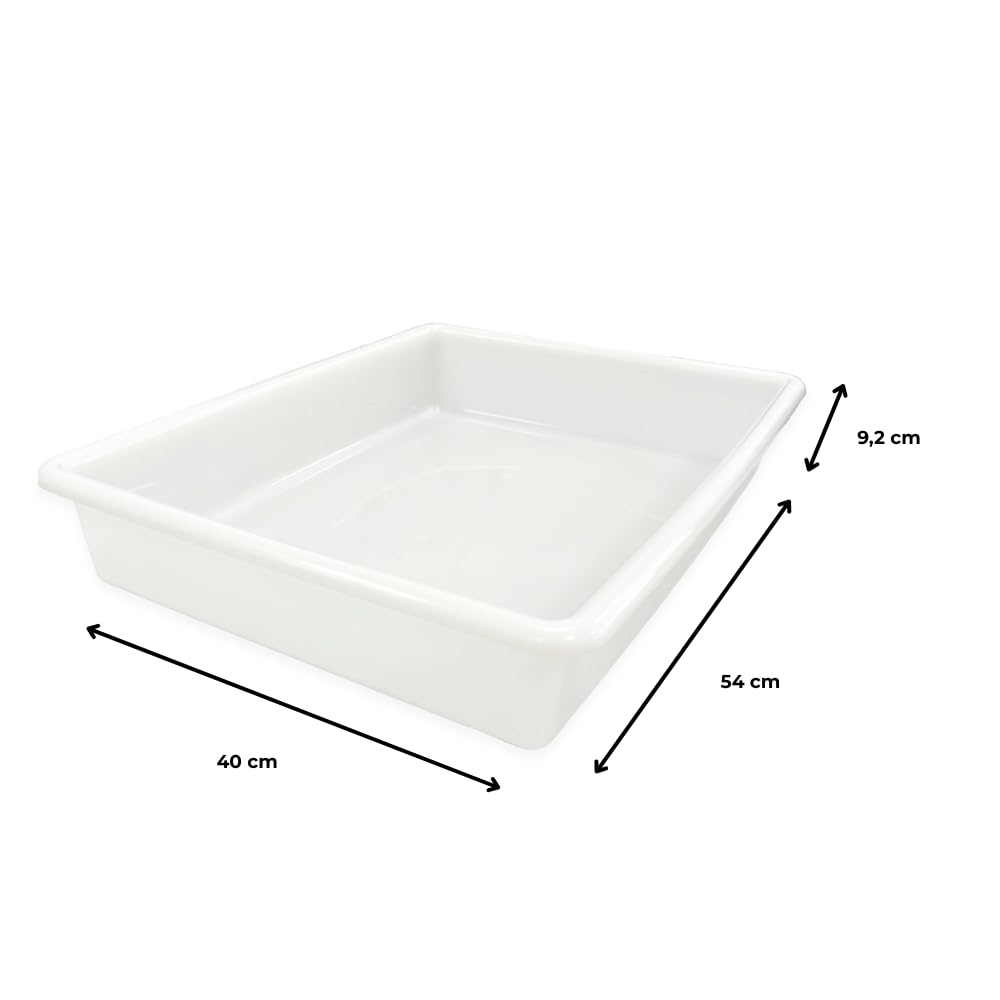 Pack 10 Bandejas Resistentes Uso alimentario: 15L Sin BPA's (54 x 40 x 9,2cm) - Restaurantes, comedores, colegios, cocinas, Industria alimentaria, mercados, Catering
