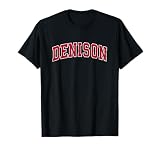 Denison Texas TX Vintage Sports Design Red Design T-Shirt