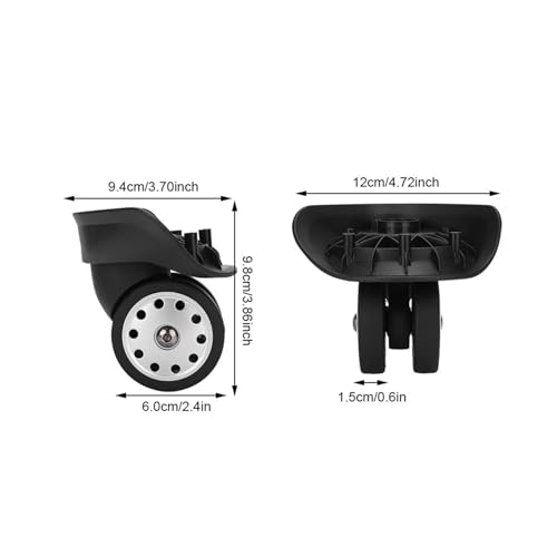 1 Pair Luggage Wheel, Black Luggage Suitcase Wheels Replacements for Suitcases Draw Bar Box4
