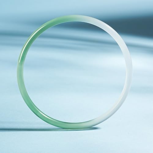 Jadeite Bangle Bracelet for Women, Natural Chalcedony Dainty Bead Design, Gift for Mom Mother's Day3