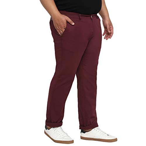 Image of Urbano Plus Men Mid Rise Cotton Regular Fit Casual Chino Pants Stretch