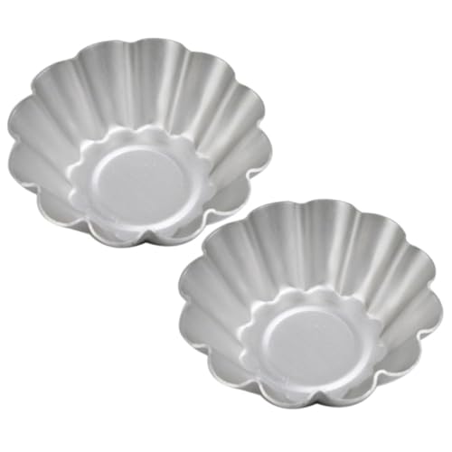 IOBIDDYS 2個 アルミ合製エッグタルト型 耐熱環境対応パイ ペストリー用ベーキングモールド 家 ホテル レストラン用ケーキカップ型