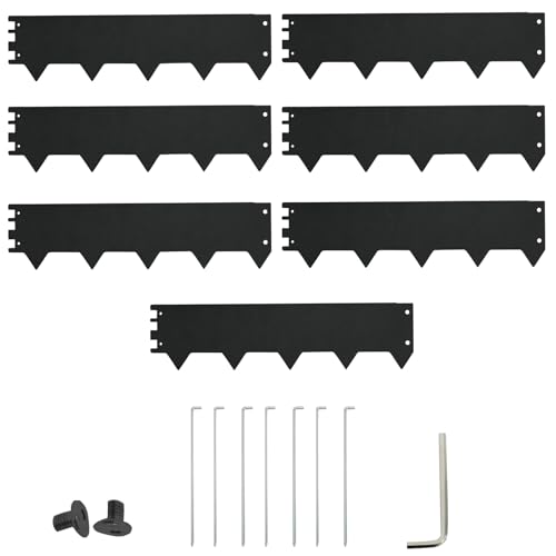 Metal Landscape Edging 7 Panels, 4.3'' x 10ft Corten Steel Landscape Edging, No Dig Metal Garden Edging with 7 Stakes, Bendable Border Strips for Lawn Yard, Small Raised Garden Bed Tree Ring, Black