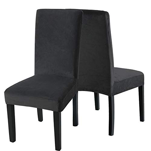 Fuloon Velvet Cahir Cover Elastic Chair Covers Protector Seat Slipcover Outdoor Wingback Chair Covers Dining Chair Covers Set of 6 - Image 3