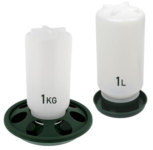 Mangeoire pour Poussins 1 kg et Abreuvoir pour Poussins 1 L – en Plastique Transparent résistant – Mangeoire pour Poules et Abreuvoir pour Poules et...