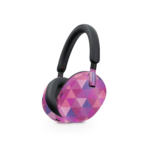 Image of MightySkins Glossy Glitter Skin Compatible with Sony WH-1000XM5 Headphones - Pink Kaleidoscope | Protective, Durable High-Gloss Glitter Finish | Easy to Apply
