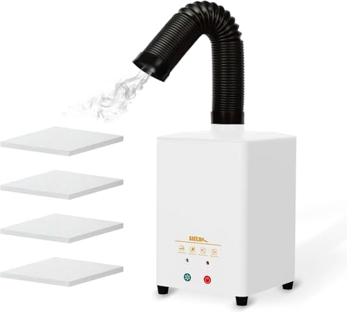 Desktop Fume Extractor for Laser Engraving HEPA & Activated Carbon Filtration System 99.97% Smoke & Dust Capture 168m/h Suction Multi-Adapter for Sielux & xTool F1 Low Noise 110V220V