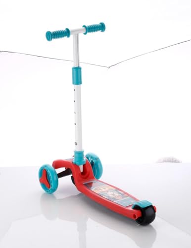 Image of JoyRide Road Runner The Smart and Smooth Stark Kids Skate Scooter, 3-Level Adjustable Handle, Anti-Slip Footplate, 3 PU LED Wheels, Rear Brake (RED)