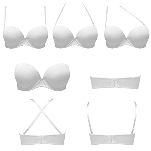 Vogue's Secret Women Convertible Strapless Underwire Bra Thick Padded Push Up T-Shirt Multiway
