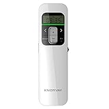 KNORVAY N80 Wireless Presenter with Mouse Mode, Rechargeable Hyperlink Volume Control PowerPoint Clicker Presentation Remote Laptop Clicker with Timer & LCD Display (White)