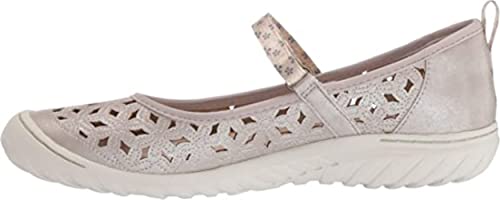 JBU by Jambu Women's Wildflower Mary Jane Flat, Cream Shimmer, 9 W US2