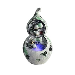 FAJNUZI2024 Kürbis Tischbrunnen mit Feng Shui Rad