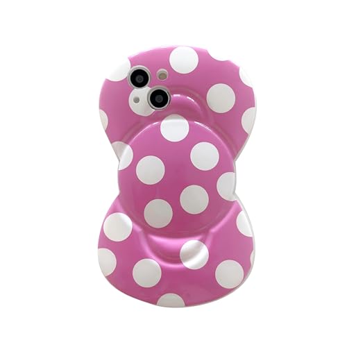 Funny 3D Cute Bow Shaped Phone Case Compatible with iPhone 16 Plus Case Non-Slip Design Soft Silicone Protective Phone Case for Girls Women Rose Red