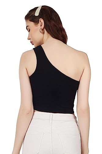 Image of Women's & Girl's Plain Black & White Tank Tops Crop Top (Set of 2)