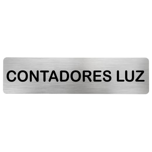 MovilCom® - Señal de acero inoxidable CONTADORES LUZ | Placa puerta INOX | Señal informativa | Cartel Puerta 200X50mm