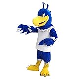 rushopn Realistic Blue & White Hawk Mascot Costume - Premium Quality, Comfortable Fit for Sports Events, School Spirit & Themed Parties