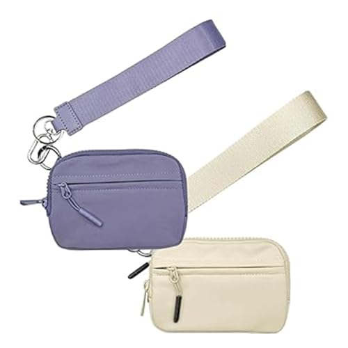 Commonlyto Wallet,Wristlet Waterproof Nylon Wallets for Women,Zip Card Case with ID Window (B+2PCS)
