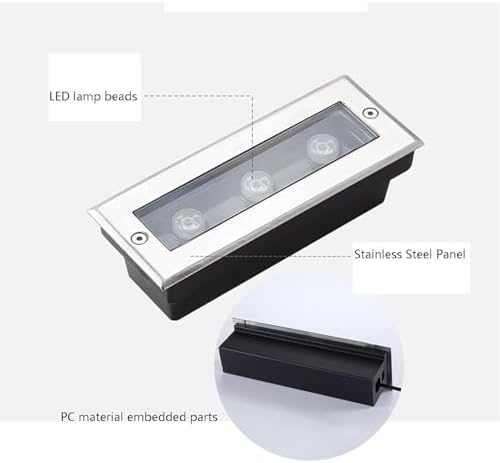 IP66 Waterproof LED Underground Lights - AC85-110V Linear In-Ground Strip Light for Pathway, Driveway, Deck, Step, Garden & Fence Lighting, Outdoor Landscape Fixture