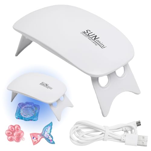 Wonvify Lámpara UV Portátil para Curado, Lámpara UV, UV para Resina, Lámpara UV Portátil para Curado, Pegamento de Resina UV para Decoración Artesanal DIY, Fundición